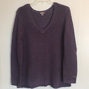 J Jill purple cotton knit sweater
